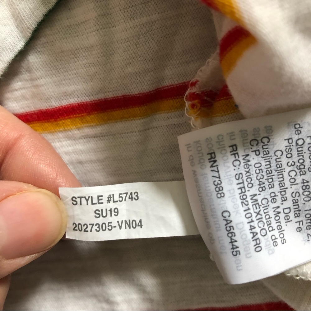 Madewell Women’s V-Neck Short Sleeve Rainbow Stripe T-Shirt, White Size XS - Picture 9 of 12